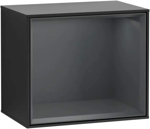 εικόνα του VILLEROY BOCH Finion Shelf module, with lighting, 418 x 356 x 270 mm, Black Matt Lacquer / Midnight Blue Matt Lacquer #F580HGPD