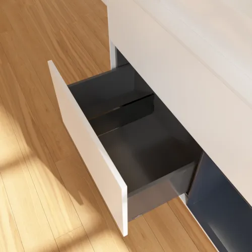 VILLEROY BOCH Finion Waschbeckenunterschrank, mit Beleuchtung, 2 Auszüge, 1000 x 603 x 501 mm, White Matt Lacquer / Midnight Blue Matt Lacquer / Glass White Matt #F661HGMT, Bild 7