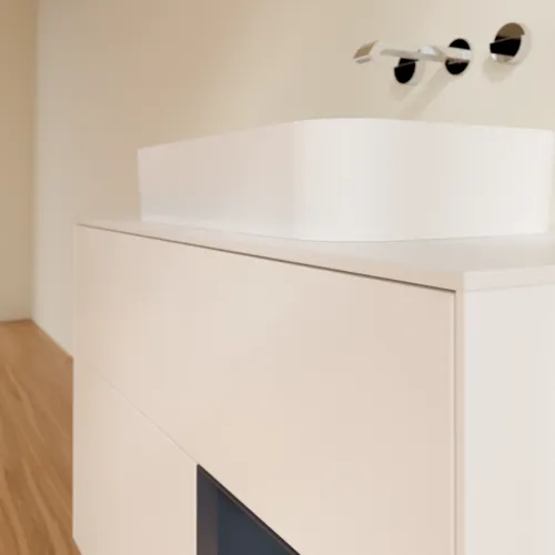 VILLEROY BOCH Finion Waschbeckenunterschrank, mit Beleuchtung, 2 Auszüge, 1000 x 603 x 501 mm, White Matt Lacquer / Midnight Blue Matt Lacquer / Glass White Matt #F661HGMT, Bild 6