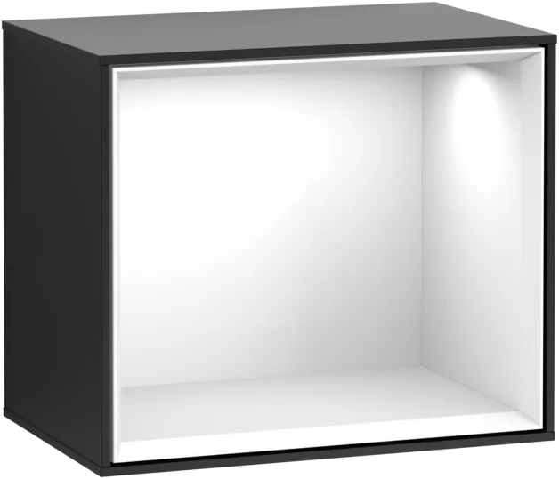 εικόνα του VILLEROY BOCH Finion Shelf module, with lighting, 418 x 356 x 270 mm, Black Matt Lacquer / Glossy White Lacquer #F580GFPD