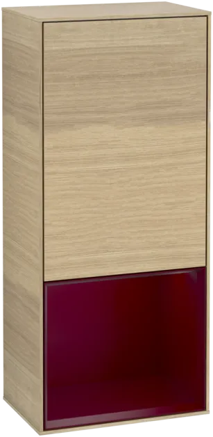 VILLEROY BOCH Finion Side cabinet, with lighting, 1 door, 418 x 936 x 270 mm, Oak Veneer / Peony Matt Lacquer #F550HBPC resmi
