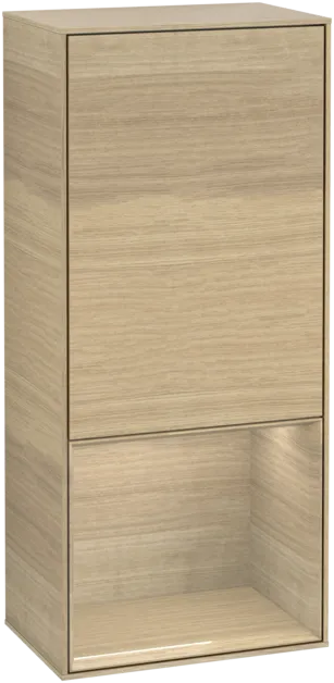 VILLEROY BOCH Finion Side cabinet, with lighting, 1 door, 418 x 936 x 270 mm, Oak Veneer / Oak Veneer #F540PCPC resmi