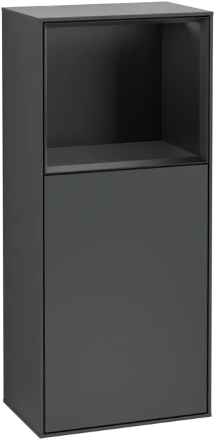 VILLEROY BOCH Finion Side cabinet, with lighting, 1 door, 418 x 936 x 270 mm, Midnight Blue Matt Lacquer / Black Matt Lacquer #F500PDHG resmi