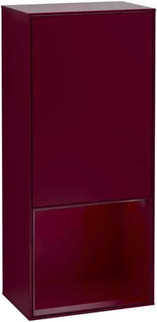 Bild von VILLEROY BOCH Finion Seitenschrank, mit Beleuchtung, 1 Tür, 418 x 936 x 270 mm, Peony Matt Lacquer / Peony Matt Lacquer #F540HBHB