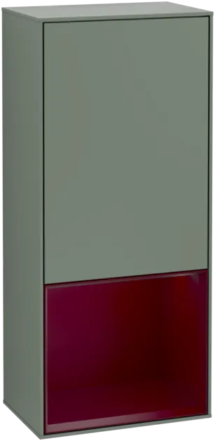 Bild von VILLEROY BOCH Finion Seitenschrank, mit Beleuchtung, 1 Tür, 418 x 936 x 270 mm, Olive Matt Lacquer / Peony Matt Lacquer #F540HBGM