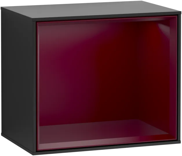 Bild von VILLEROY BOCH Finion Regalmodul, mit Beleuchtung, 418 x 356 x 270 mm, Black Matt Lacquer / Peony Matt Lacquer #F580HBPD