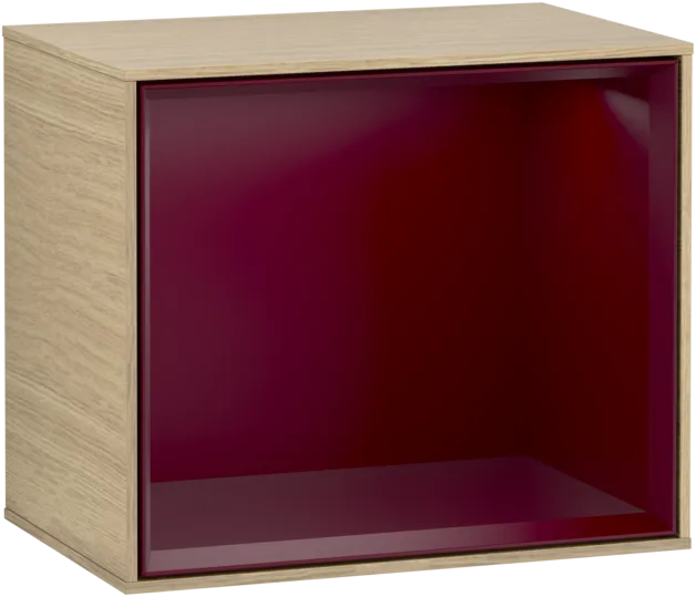 Bild von VILLEROY BOCH Finion Regalmodul, mit Beleuchtung, 418 x 356 x 270 mm, Oak Veneer / Peony Matt Lacquer #F580HBPC