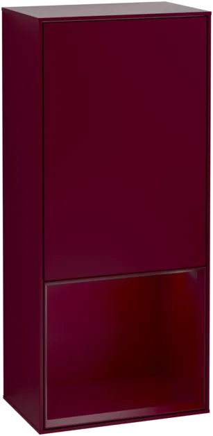 Bild von VILLEROY BOCH Finion Seitenschrank, mit Beleuchtung, 1 Tür, 418 x 936 x 270 mm, Peony Matt Lacquer / Peony Matt Lacquer #F550HBHB