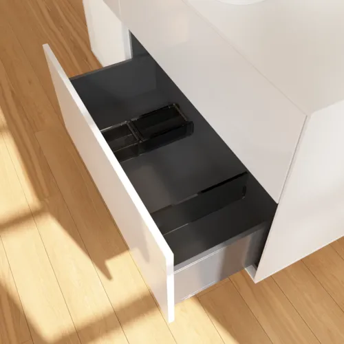 Bild von VILLEROY BOCH Finion Waschbeckenunterschrank, mit Beleuchtung, 3 Auszüge, 1200 x 603 x 501 mm, Glossy White Lacquer / Glossy White Lacquer / Glass White Matt #F701GFGF