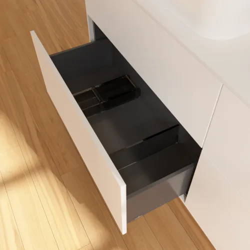 Bild von VILLEROY BOCH Finion Waschbeckenunterschrank, 4 Auszüge, 1600 x 603 x 501 mm, White Matt Lacquer / Glass White Matt #F72100MT