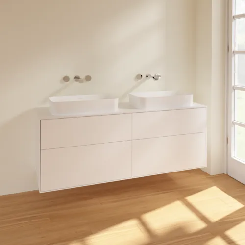Bild von VILLEROY BOCH Finion Waschbeckenunterschrank, 4 Auszüge, 1600 x 603 x 501 mm, White Matt Lacquer / Glass White Matt #F72100MT