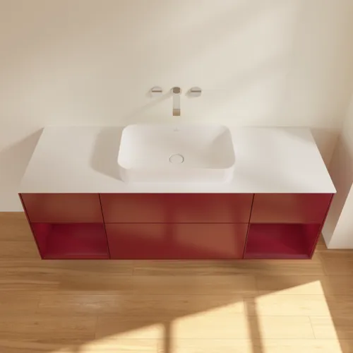 VILLEROY BOCH Finion Waschbeckenunterschrank, mit Beleuchtung, 4 Auszüge, 1600 x 603 x 501 mm, Peony Matt Lacquer / Peony Matt Lacquer / Glass White Matt #F741HBHB, Bild 4