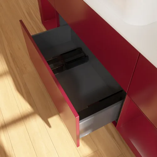 VILLEROY BOCH Finion Waschbeckenunterschrank, mit Beleuchtung, 4 Auszüge, 1600 x 603 x 501 mm, Peony Matt Lacquer / Peony Matt Lacquer / Glass White Matt #F741HBHB, Bild 7
