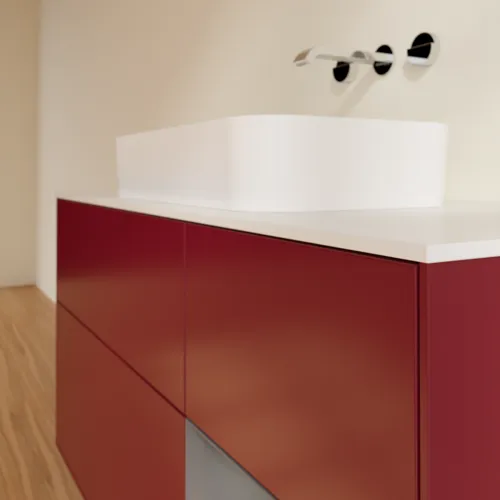 VILLEROY BOCH Finion Waschbeckenunterschrank, mit Beleuchtung, 3 Auszüge, 1200 x 603 x 501 mm, Peony Matt Lacquer / Anthracite Matt Lacquer / Glass White Matt #F711GKHB, Bild 4