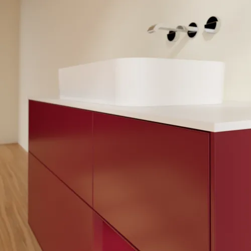 VILLEROY BOCH Finion Waschbeckenunterschrank, mit Beleuchtung, 3 Auszüge, 1200 x 603 x 501 mm, Peony Matt Lacquer / Peony Matt Lacquer / Glass White Matt #F711HBHB, Bild 4
