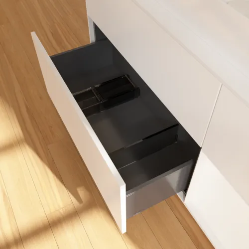 VILLEROY BOCH Finion Waschbeckenunterschrank, mit Beleuchtung, 3 Auszüge, 1200 x 603 x 501 mm, White Matt Lacquer / White Matt Lacquer / Glass White Matt #F711MTMT, Bild 5