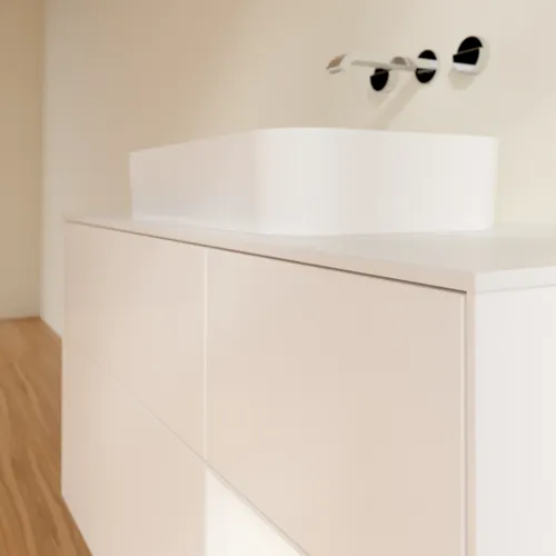 VILLEROY BOCH Finion Waschbeckenunterschrank, mit Beleuchtung, 3 Auszüge, 1200 x 603 x 501 mm, White Matt Lacquer / White Matt Lacquer / Glass White Matt #F711MTMT, Bild 4