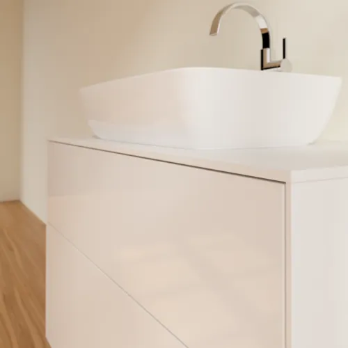Bild von VILLEROY BOCH Finion Waschbeckenunterschrank, 2 Auszüge, 1000 x 603 x 501 mm, Glossy White Lacquer / Glass White Matt #F76100GF