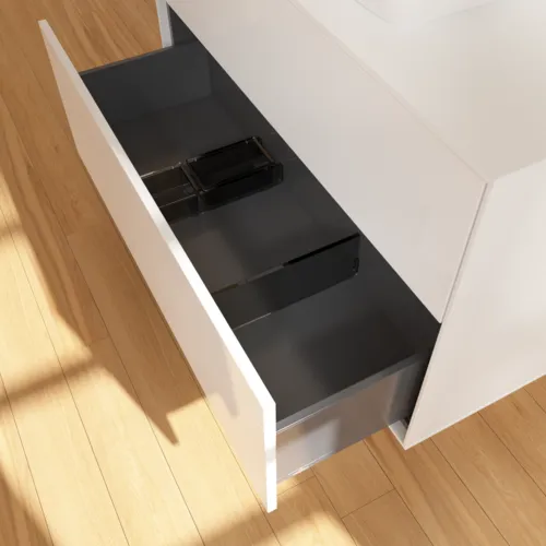 Bild von VILLEROY BOCH Finion Waschbeckenunterschrank, 2 Auszüge, 1000 x 603 x 501 mm, Glossy White Lacquer / Glass White Matt #F76100GF