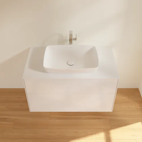 Bild von VILLEROY BOCH Finion Waschbeckenunterschrank, 2 Auszüge, 1000 x 603 x 501 mm, Glossy White Lacquer / Glass White Matt #F76100GF