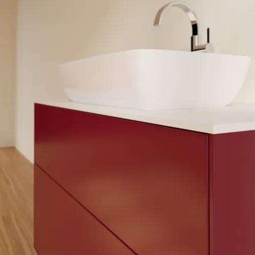 Bild von VILLEROY BOCH Finion Waschbeckenunterschrank, 2 Auszüge, 1000 x 603 x 501 mm, Peony Matt Lacquer / Glass White Matt #F76100HB