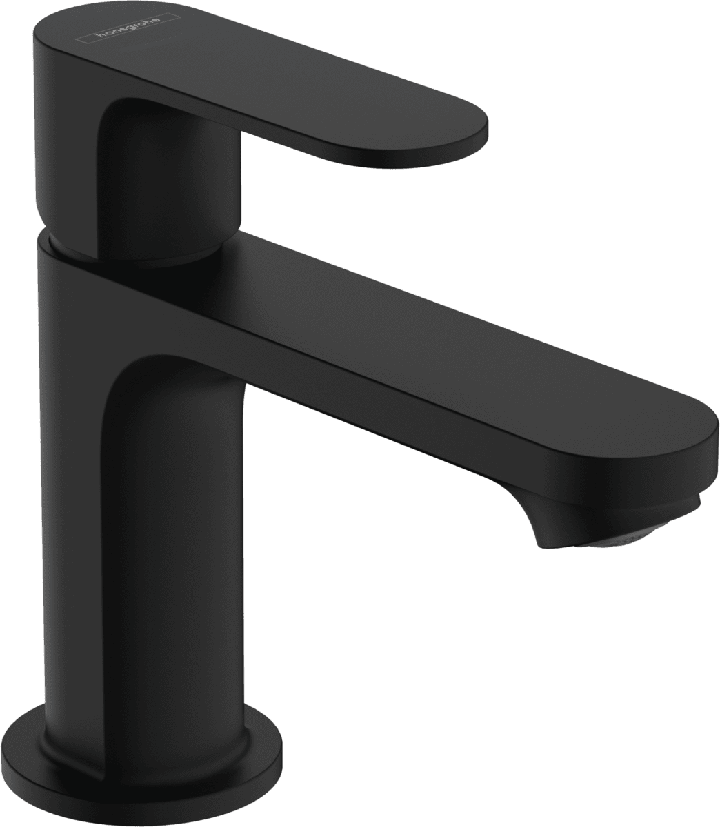 Зображення з  HANSGROHE Rebris S Pillar tap 80 with lever handle for cold water or pre-adjusted water without waste set #72503670 - Matt Black