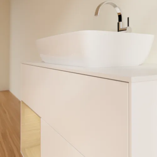 Bild von VILLEROY BOCH Finion Waschbeckenunterschrank, mit Beleuchtung, 2 Auszüge, 1000 x 603 x 501 mm, White Matt Lacquer / Oak Veneer / Glass White Matt #F771PCMT