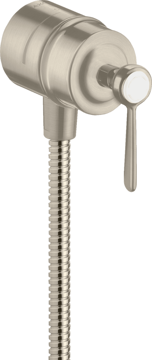 HANSGROHE AXOR Montreux Wandanschluss Stop mit Rückflussverhinderer, Absperrventil und Hebelgriff #16883820 - Brushed Nickel