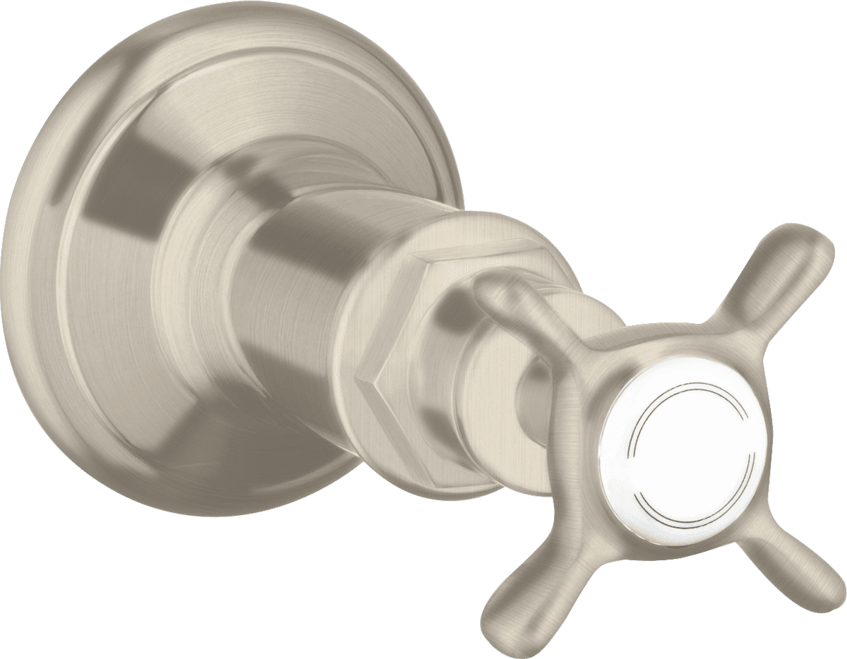 Зображення з  HANSGROHE AXOR Montreux Shut-off valve for concealed installation with cross handle #16871820 - Brushed Nickel