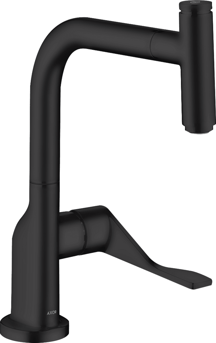 Зображення з  HANSGROHE AXOR Citterio Single lever kitchen mixer Select 230 with pull-out spout #39861670 - Matt Black