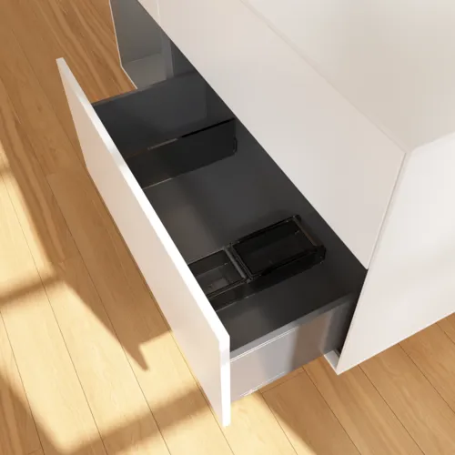 VILLEROY BOCH Finion Waschbeckenunterschrank, mit Beleuchtung, 3 Auszüge, 1200 x 603 x 501 mm, White Matt Lacquer / Anthracite Matt Lacquer / Glass White Matt #F821GKMT, Bild 7