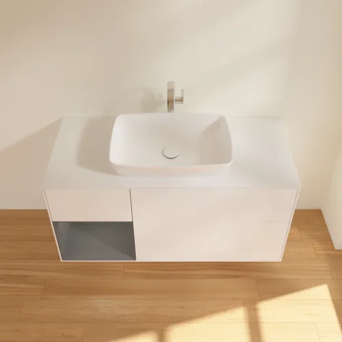 VILLEROY BOCH Finion Waschbeckenunterschrank, mit Beleuchtung, 3 Auszüge, 1200 x 603 x 501 mm, White Matt Lacquer / Anthracite Matt Lacquer / Glass White Matt #F821GKMT, Bild 4