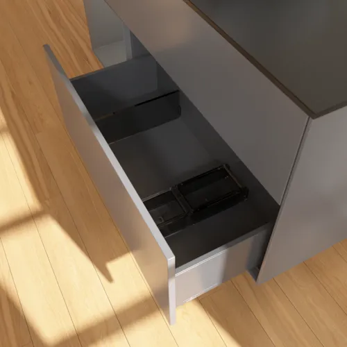 Bild von VILLEROY BOCH Finion Waschbeckenunterschrank, mit Beleuchtung, 3 Auszüge, 1200 x 603 x 501 mm, Anthracite Matt Lacquer / Anthracite Matt Lacquer / Glass Black Matt #F822GKGK