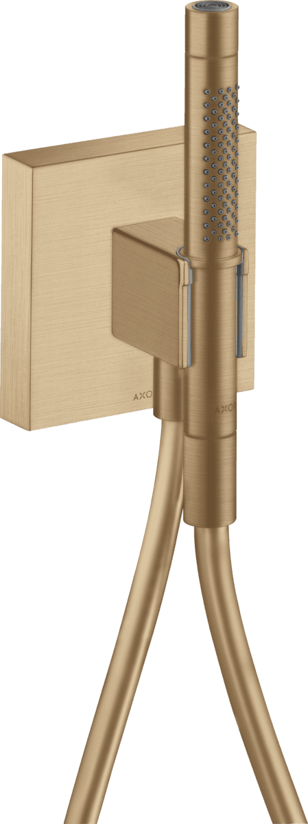 Picture of HANSGROHE AXOR Starck Porter unit 120/120 with baton hand shower 2jet and shower hose #12626140 - Brushed Bronze