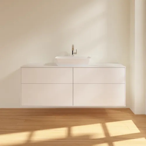 VILLEROY BOCH Finion Waschbeckenunterschrank, 4 Auszüge, 1600 x 603 x 501 mm, White Matt Lacquer / Glass White Matt #F85100MT, Bild 3