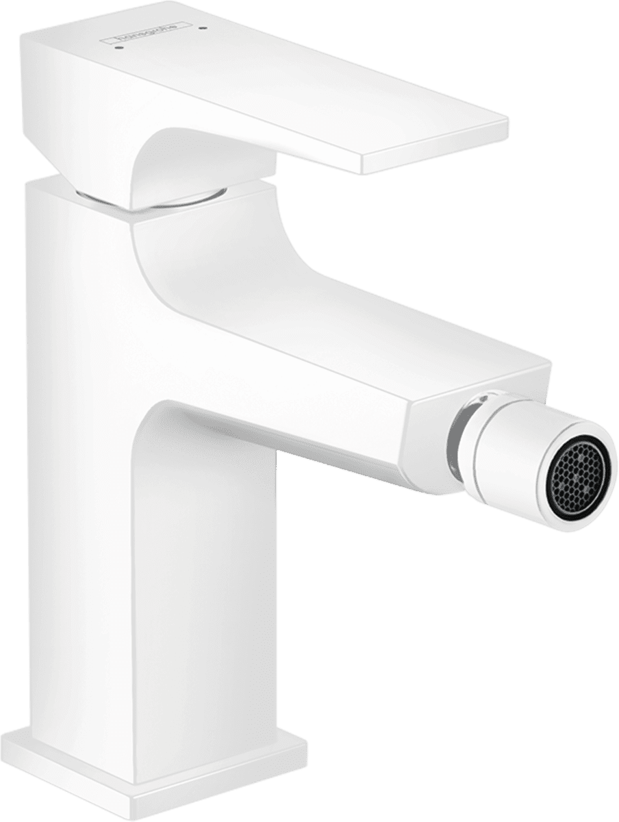 HANSGROHE Metropol Einhebel-Bidetmischer mit Hebelgriff und Push-Open Ablaufgarnitur #32520700 - Mattweiß