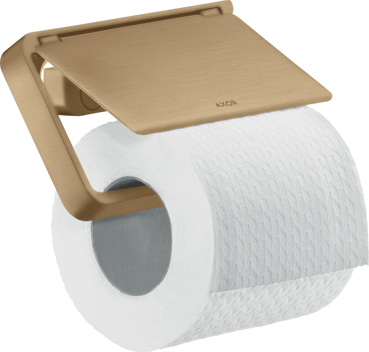 Bild von HANSGROHE AXOR Universal Softsquare Toilettenpapierhalter mit Deckel #42836140 - Brushed Bronze