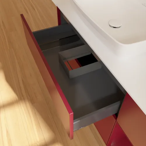 Bild von VILLEROY BOCH Finion Waschbeckenunterschrank, mit Beleuchtung, 3 Auszüge, 1200 x 603 x 501 mm, Peony Matt Lacquer / Peony Matt Lacquer / Glass White Matt #F811HBHB