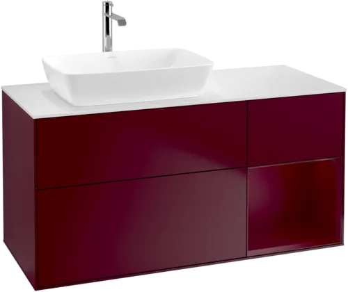 VILLEROY BOCH Finion Vanity unit, with lighting, 3 pull-out compartments, 1200 x 603 x 501 mm, Peony Matt Lacquer / Peony Matt Lacquer / Glass White Matt #F811HBHB resmi