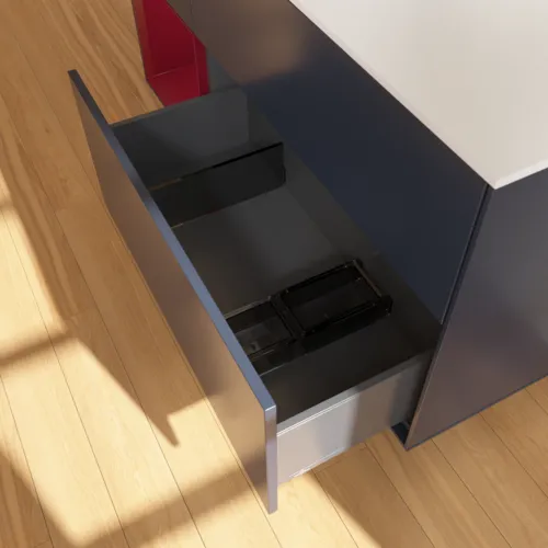 Bild von VILLEROY BOCH Finion Waschbeckenunterschrank, mit Beleuchtung, 3 Auszüge, 1200 x 603 x 501 mm, Midnight Blue Matt Lacquer / Peony Matt Lacquer / Glass White Matt #F821HBHG