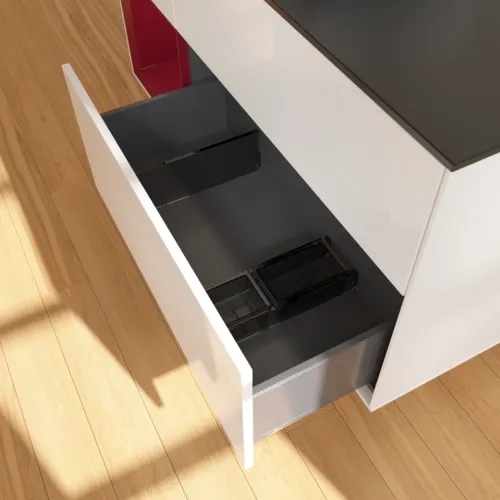 Bild von VILLEROY BOCH Finion Waschbeckenunterschrank, mit Beleuchtung, 3 Auszüge, 1200 x 603 x 501 mm, Glossy White Lacquer / Peony Matt Lacquer / Glass Black Matt #F822HBGF