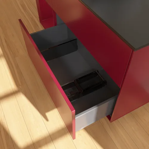 Bild von VILLEROY BOCH Finion Waschbeckenunterschrank, mit Beleuchtung, 3 Auszüge, 1200 x 603 x 501 mm, Peony Matt Lacquer / Peony Matt Lacquer / Glass Black Matt #F822HBHB