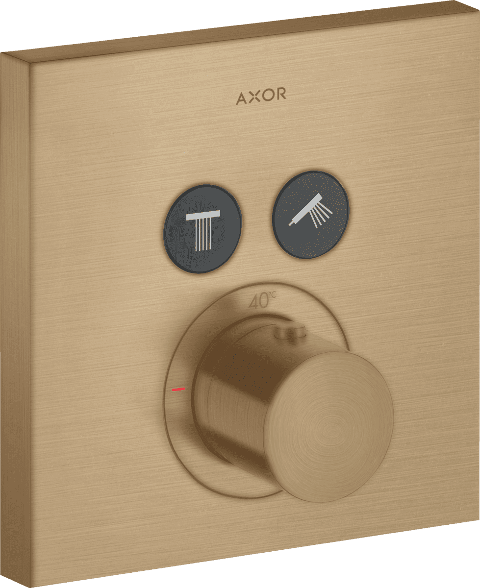 εικόνα του HANSGROHE AXOR ShowerSolutions Thermostat for concealed installation square for 2 functions #36715140 - Brushed Bronze