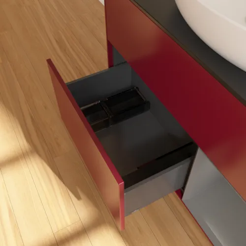 VILLEROY BOCH Finion Waschbeckenunterschrank, mit Beleuchtung, 2 Auszüge, 1000 x 603 x 501 mm, Peony Matt Lacquer / Anthracite Matt Lacquer / Glass Black Matt #F902GKHB, Bild 7