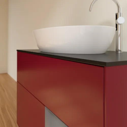 VILLEROY BOCH Finion Waschbeckenunterschrank, mit Beleuchtung, 2 Auszüge, 1000 x 603 x 501 mm, Peony Matt Lacquer / Anthracite Matt Lacquer / Glass Black Matt #F902GKHB, Bild 6