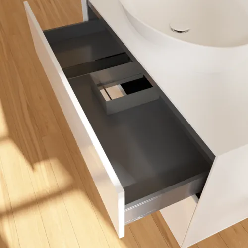 Bild von VILLEROY BOCH Finion Waschbeckenunterschrank, 2 Auszüge, 1000 x 603 x 501 mm, Glossy White Lacquer / Glass White Matt #F88100GF