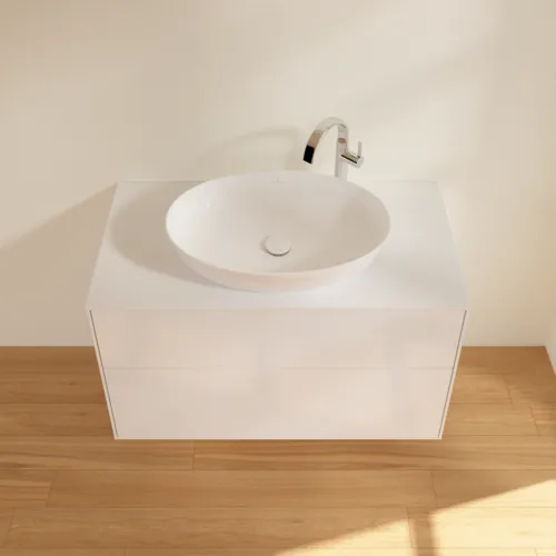 Bild von VILLEROY BOCH Finion Waschbeckenunterschrank, 2 Auszüge, 1000 x 603 x 501 mm, Glossy White Lacquer / Glass White Matt #F88100GF
