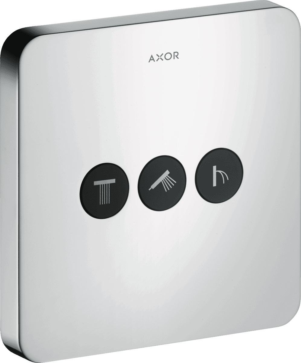 Obrázek HANSGROHE AXOR ShowerSelect Ventil s podomítkovou instalací, s rozetou softsquare, pro 3 spotřebiče #36773000 - chrom