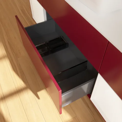 Bild von VILLEROY BOCH Finion Waschbeckenunterschrank, mit Beleuchtung, 4 Auszüge, 1600 x 603 x 501 mm, Peony Matt Lacquer / White Matt Lacquer / Glass White Matt #F861MTHB