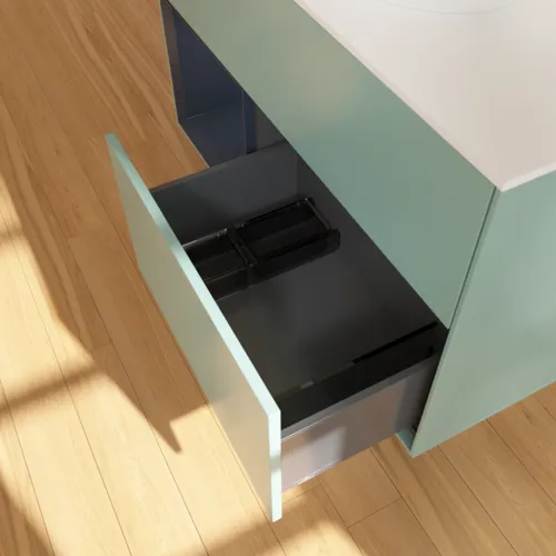 Bild von VILLEROY BOCH Finion Waschbeckenunterschrank, mit Beleuchtung, 2 Auszüge, 1000 x 603 x 501 mm, Olive Matt Lacquer / Midnight Blue Matt Lacquer / Glass White Matt #F891HGGM